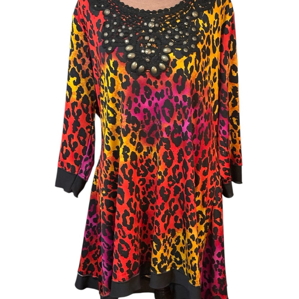 Multiples Vibrant Leopard Print Tunic